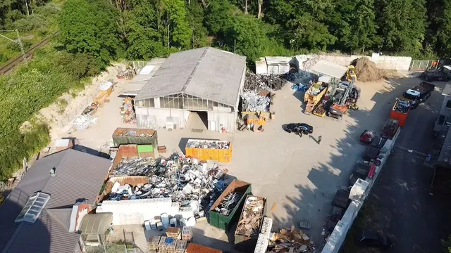 Betriebshof von HP Metalle in Hagen aus der Luft